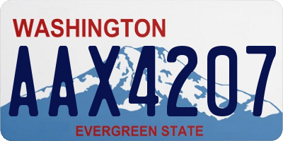 WA license plate AAX4207