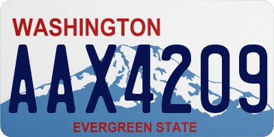 WA license plate AAX4209