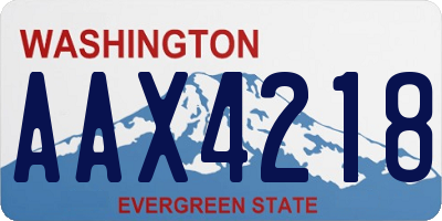 WA license plate AAX4218