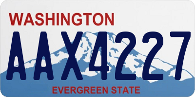 WA license plate AAX4227