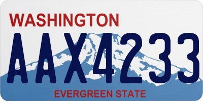 WA license plate AAX4233