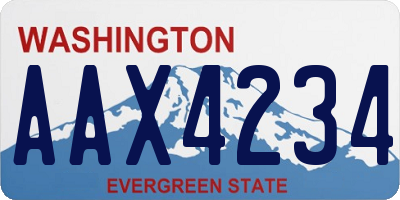WA license plate AAX4234