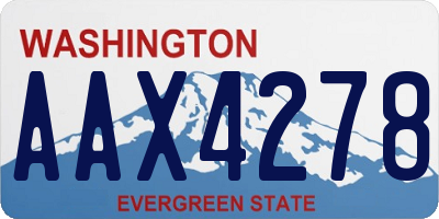 WA license plate AAX4278