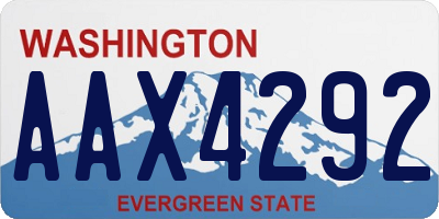 WA license plate AAX4292
