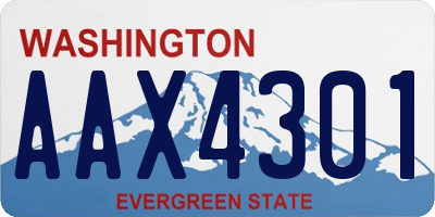 WA license plate AAX4301