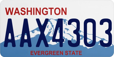 WA license plate AAX4303