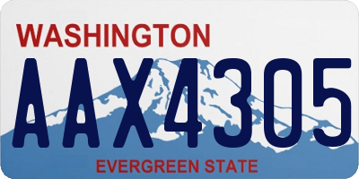 WA license plate AAX4305