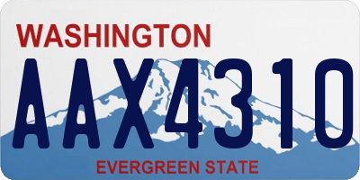 WA license plate AAX4310