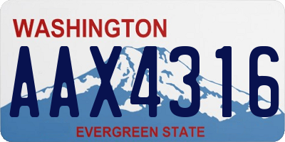 WA license plate AAX4316