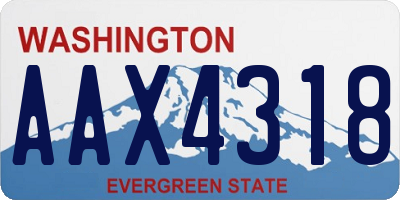 WA license plate AAX4318