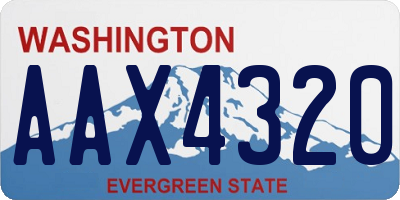 WA license plate AAX4320