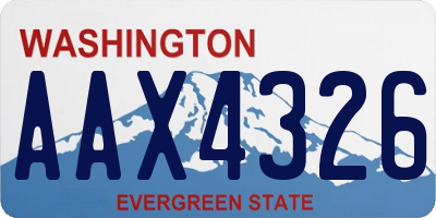 WA license plate AAX4326