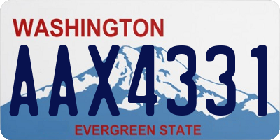 WA license plate AAX4331