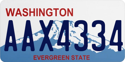 WA license plate AAX4334