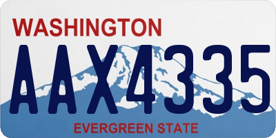WA license plate AAX4335
