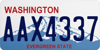 WA license plate AAX4337