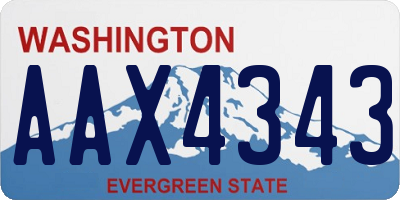 WA license plate AAX4343