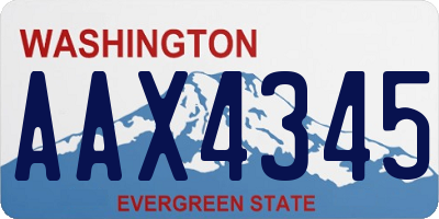 WA license plate AAX4345