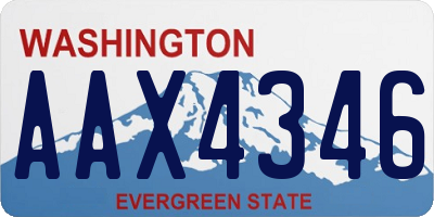 WA license plate AAX4346