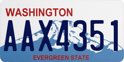 WA license plate AAX4351