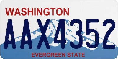 WA license plate AAX4352