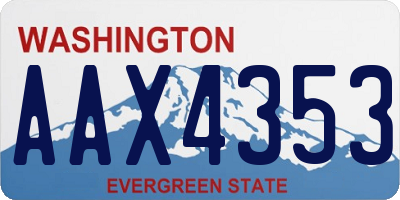 WA license plate AAX4353