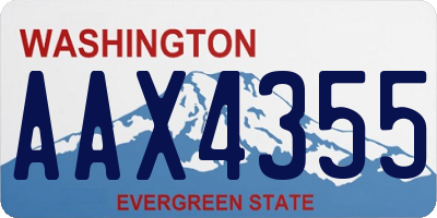 WA license plate AAX4355