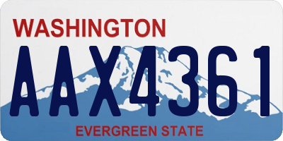 WA license plate AAX4361