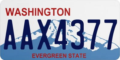 WA license plate AAX4377