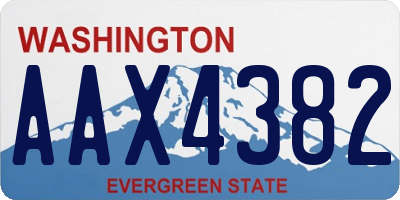 WA license plate AAX4382