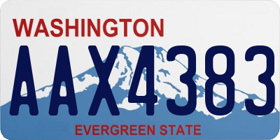 WA license plate AAX4383