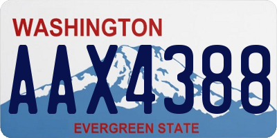 WA license plate AAX4388
