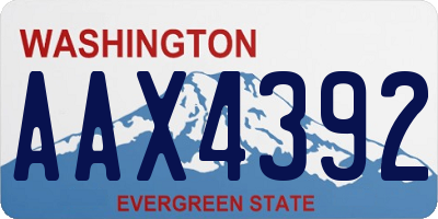 WA license plate AAX4392