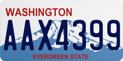 WA license plate AAX4399