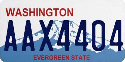 WA license plate AAX4404