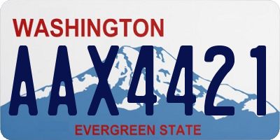 WA license plate AAX4421