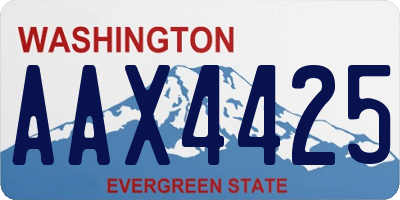 WA license plate AAX4425