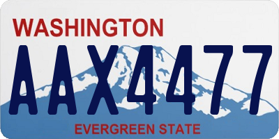 WA license plate AAX4477