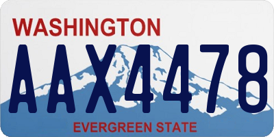 WA license plate AAX4478