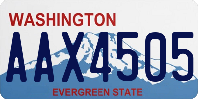 WA license plate AAX4505
