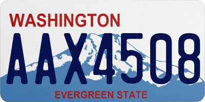 WA license plate AAX4508