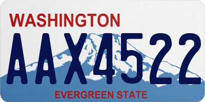 WA license plate AAX4522