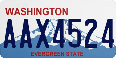 WA license plate AAX4524