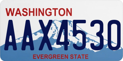 WA license plate AAX4530
