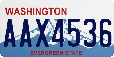 WA license plate AAX4536