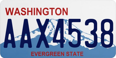 WA license plate AAX4538