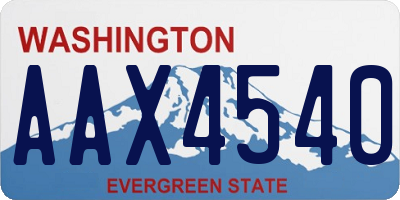 WA license plate AAX4540