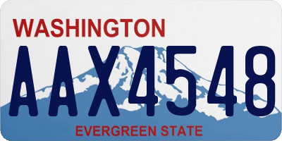 WA license plate AAX4548