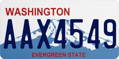 WA license plate AAX4549