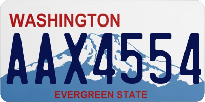 WA license plate AAX4554